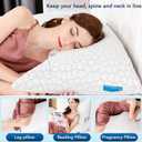 Side Sleeper Pillow for Neck and Shoulder Pain Relief, Cervical Neck Support Pillow for Side Sleepers, Cooling Shredded Memory Foam Pillows for Hot Back Sleepers, Adjustable Curved Queen Bed Pillows (Queen (1 Count), Crescent White(cooling))