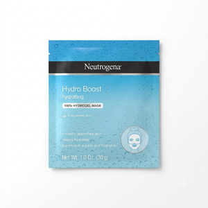 Neutrogena Hydro Boost Hydrating 100% Hydrogel Sheet Mask for Face, Moisturizing Gel Face Mask with Hyaluronic Acid for Dry Skin, Gentle, Non-Comedogenic, 1 oz, Pack of 1