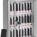 24-Slot Cell Phone Locker - Storage Cabinet for Classroom, Wall Mount Organizer With Key, Aluminum Pocket Chart for Offices, Schools and Factories