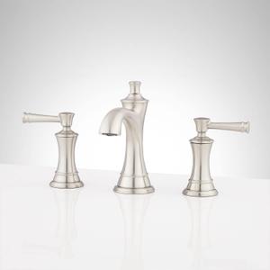 Signature Hardware 480488 Beasley 1.2 GPM Widespread Bathroom Faucet with Pop-Up Drain Assembly (Brushed Nickel)