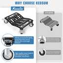 KEDSUM Car Dolly Set of 4, 6000 LBS Heavy Duty Car Wheel Dolly, High-tensile Structural Steel & Reinforced Rid Design for Moving Cars, Trailers, SUV, Motorcycles and Boats