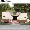 ANartcle Patio Chair Covers,600D Waterproof Heavy Duty Outdoor Lawn Furniture Covers,Patio Swivel Chair Covers for Outdoor Furniture,(35W x 37D x 36H inches) Beige&Brown