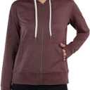 KIRKLAND Signature Women's Moisture Wicking Lightweight Full Zip Hooded Jacket with Thumbholes(XL)