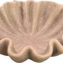 12" Large Decorative Bowl decor - Beige Scalloped Decorative Bowls for Home Decor - Organic Fluted Modern Home Decor,Ruffle Decor key bowl,bowl for keys,Artificial Stone Beige