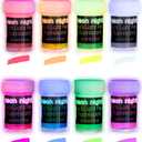 Glow in the Dark Paint - Pack of 8 Multi-Surface UV Paint Set - UV & Blacklight Activated, Self Luminous, 20mL - Perfect for Halloween and Holiday Decor, Easter Egg Painting Decoration