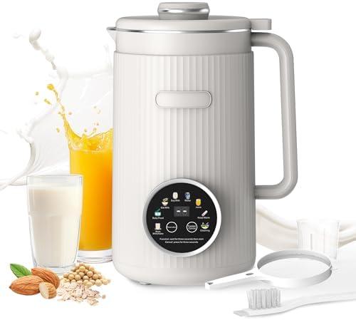 ANHANE 35oz Nut Milk Maker Machine: 8-in-1 Soy Milk Maker with Auto Clean & 20-Blade - Multi-Function Nut Milk Machine with Self-Cleaning, Auto Shutoff, for Vegan Drink (White)
