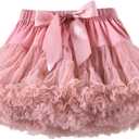 Tutu.kk Baby Girls Tutu Skirt Princess Fluffy Soft Tulle Ballet Birthday Party Pettiskirt (6-8 Years, Beansand)