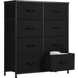 Black Dresser for Bedroom Tall, 8 Drawer Storage Organizer