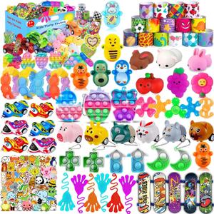 117 Pcs Party Favors for Kids 4-8 8-12, Pop Fidget Toys, Treasure Box Toys for Classroom Prizes, Pinata Filler Goodie Bag Stuffers, Treasure Chest, Prize Box Toys for Boys Girls