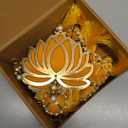 Smizzy Floral Wall Lotus Hangings Temple Pooja Room Decoration Items | Haldi Marriage |Flower Wedding Housewarming Party Indian Diwali Decor Gift Item(Pack of 7, 10 INCH, Mustard Yellow)