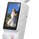 W & O Portable 2.5K Video Recorder with 180 Rotating Lens, Vlogging Camera,Pocket Body Camera with Audio & Video Recording, 7Hour Power, Handheld POV Cameras with 32GB CardWhite