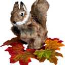 Realistic Squirrel Figurine - Lifelike Plush Tree Rodent with Bushy Tail, Handcrafted Collectible Stuffed Animal for Festive Decorations, DIY Centerpiece, Woodland Home Decor