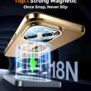 for iPhone 16 Pro Max Case Compatible with Magsafe Accessories,Stash Stand 9H Lens Protection,Slim Phone Case Military-Grade Shock Anti Yellowing Transparent Case 6.9"-Gold