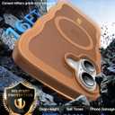 2 x Magnetic for iPhone 16 Case,[Compatible with MagSafe][Military-Grade Drop Protection][Anti-Yellowing] Shockproof Protective Translucent Matte Cover for iPhone 16 Phone Case,Brown