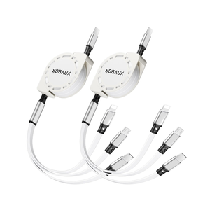 Multi Charging Cable,USB C to 3 in 1 Retractable Lightning/Type-C/Micro Port Fast Charger Cord for iPhone 16 15 14 13 12 Pro Max,Galaxy S23/S22/S20,Cell Phones Tablets Universal Use (1Pack-3.3ft)