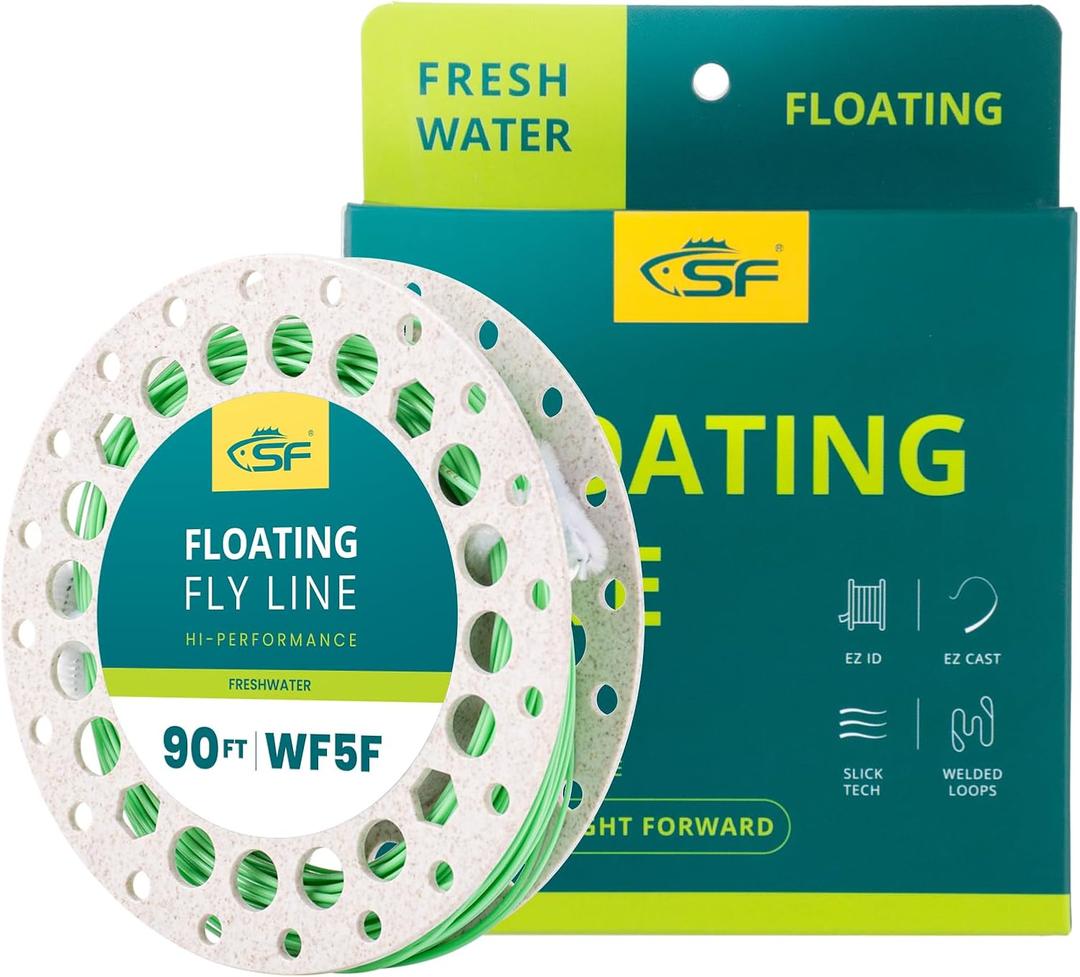 SF Fly Fishing Line with Welded Loop Weight Forward Floating Fly Line WF5F 90FT