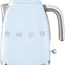 SMEG KLF03 Electric Kettle 1.7L (7 Cup), Retro Hot Water Boiler for Tea & Coffee, Fast Boiling, Auto Shut-Off, Soft Open Lid, 360° Swivel Base Countertop Kettle – Pastel Blue