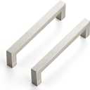 Ravinte 5 Pack 5 Inch Kitchen Square Cabinet Handles Brushed Nickel Drawer Pulls for Cupboard Hardware