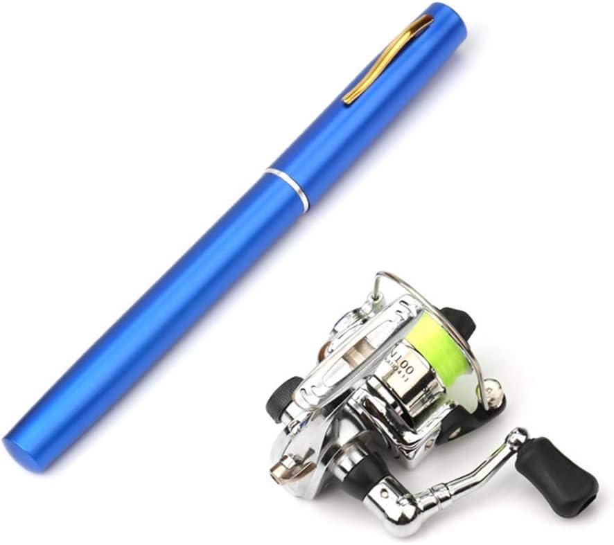 Lixada Fishing Rod Reel Combo Mini Pen Fishing Pole Kit Telescopic Fishing Rod Spinning Reel Combo Kit (1.0 m, Blue)