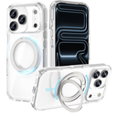 ACESTAR 360° Magnetic Stand Case Compatible with iPhone 17 Pro, Rotatable Flexible Ring Holder Phone Cover for Men Women | Compatible with MagSafe | Shockproof & Anti-Scratch | Anti-Yellowing Clear