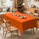 2 x 20 Pack Disposable Plastic Tablecloth Rectangle, 54 X 108 Inch Premium Plastic Table Cover for Parties, Picnic, Camping, Birthday, Weeding (Orange, 54" X 108" Rectangle)