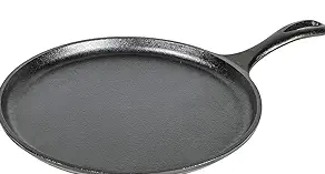 Lodge Round Seasoned Cast Iron Griddle Round Shaped, Pre Seasoned Iron Griddle Pan Non Toxic, PFAS Free Cookware Compatible with Stovetop, Oven, Grill, or Campfire 10.5 Inches