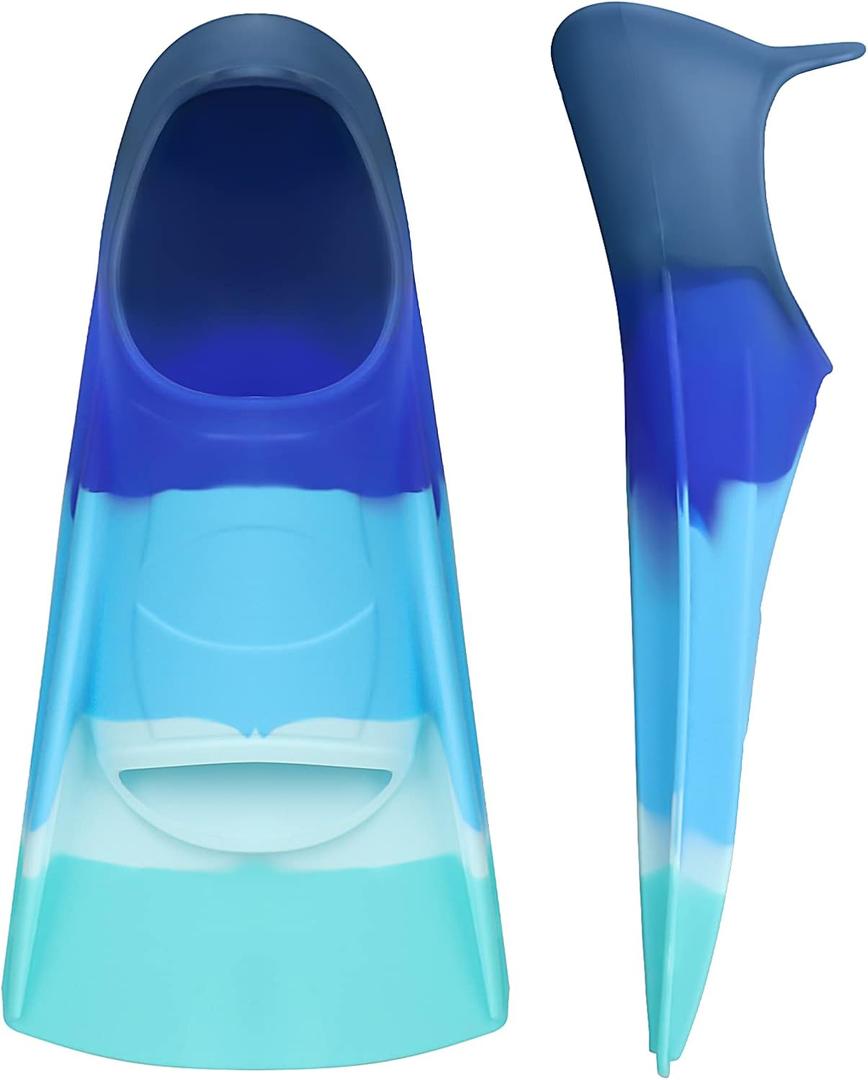 Gintenco Swim Fins, Kids Swim Training Fins for Lap Swimming, Travel Size Flippers with Mesh Bag, Silicone Swimming Fins for Kids Teens Adults Women Men (S(KIDS 2-3/ US Women 3-5), CH02)