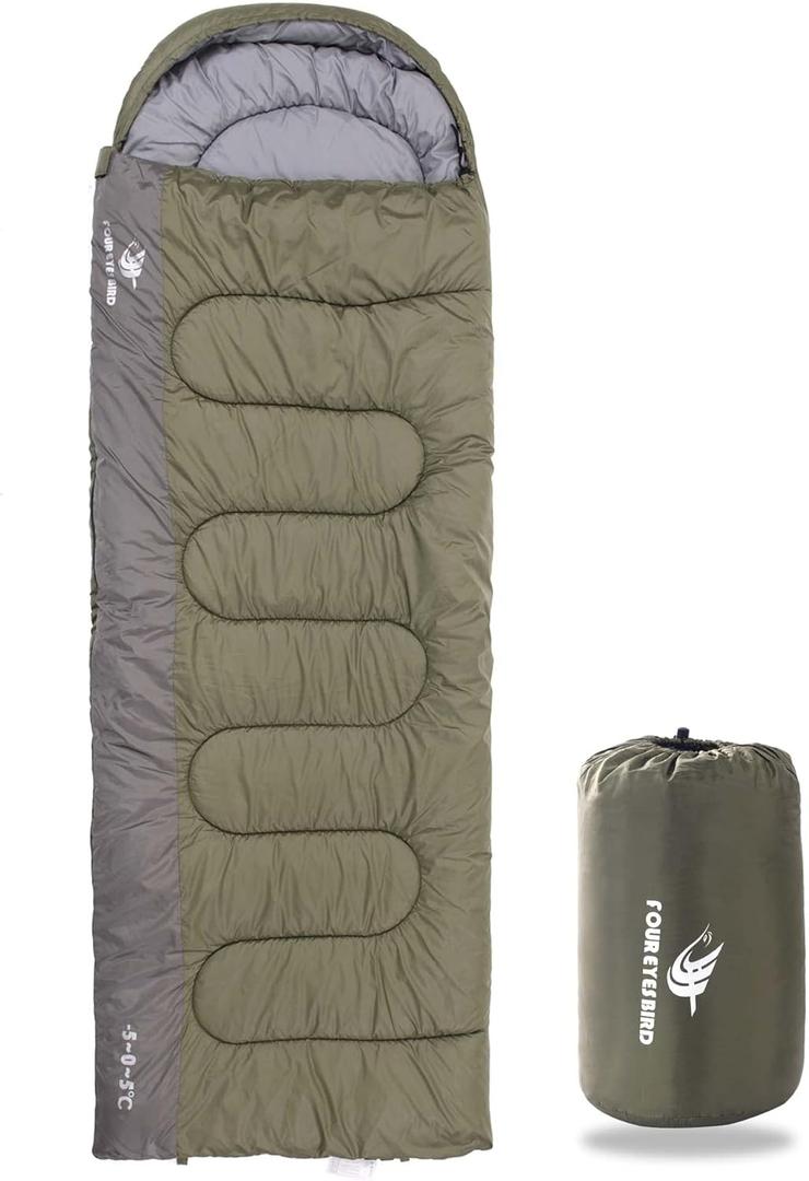 Sleeping Bag for Adults & Kids,Waterproof Lightweight Backpacking Sleeping Bags, Envelope Hooded 3 Season for Camping Hiking Outdoor Travel (Army Green) Sleeping Bag for Adults & Kids,Waterproof Lightweight Backpacking Sleeping Bags, Envelope Hooded 3 Season for Camping Hiking Outdoor Travel (Army Green)