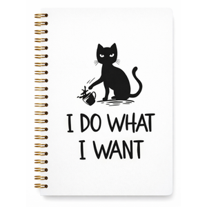 3 Units Funny Black Cat Notebook, Cat Gifts for Cat Lovers Girls Women, Cat Journal, Cat Mom Gifts, Cute Notebook, I Do What I Want, Spiral Notebook 5.5x8.3