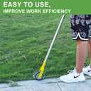 BARAYSTUS Wheel Rotary Edger Lawn Tool, Grass Edge Trimmer, Sidewalk Manual Lawn Edger, Strong 3 Sections Stainless Steel Handle with Cushion Grip, 58.3-Inch