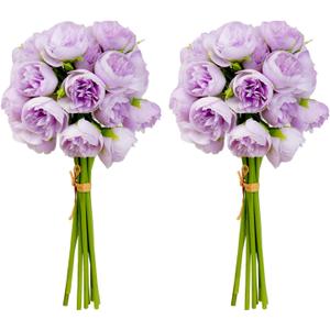 9 Bunches 27 Pcs Light Purple Ranunculus Artificial Flowers, Faux Silk Mini Wedding Filler Flowers, DIY Flower Bouquet for Centerpieces, Bridal Shower Decorations, Arrangements, Home Decor (Light Purple)