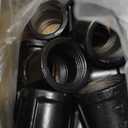 GeilSpace Coupling, Malleable Iron Pipe Fittings - Vintage DIY Industrial Shelving, Industrial Decor, Furniture DIY (3/4", Black) (0.75 Inch)