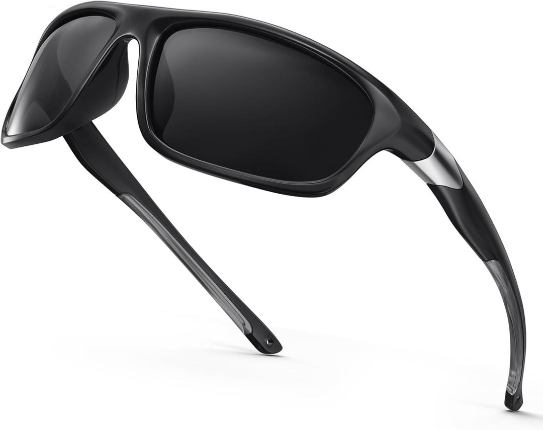 SKYFUEN Bifocal Polarized Sunglasses Men, Anti glare/ UV TR90 Wrap Sports Sun Readers Reading Glasses Fishing Driving Outdoor Far/ Near Tinted Bi-Focal Build-in Vintage Eyeglasses, 2.5