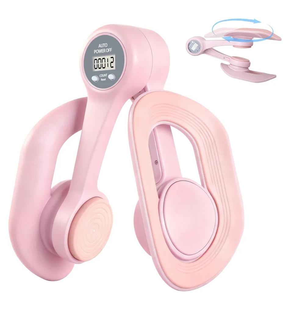 Owfeel Inner Thigh Exerciser for Women, Pelvic Floor Muscle Trainer with LED Display, 360° Rotating Thigh & Hip Strengthener for Hip, Leg, Arm