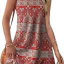 WIHOLL Summer Dresses for Women 2026 Loose Crew Neck Sleeveless Sundresses Casual Swimsuit Coverup with Pockets (Red, XXL)