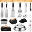 N NOBLE FAMILY 27 PCS Griddle Accessories Kit, Flat Top Grill Accessories Set for Camping, Professional Griddle Spatula Set with Melting Dome, Burger Press for Outdoor BBQ Cooking