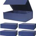 Aimyoo Navy Blue Magnetic Gift Boxes with Lids 10.5x7x3 in, Medium Bridesmaid Groomsman Proposal Box, Rectangle Collapsible Box for Present Graduation Birthday Storage 5 Pack