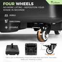 FRUITEAM 155lb Capacity Fillable Portable Umbrella Base with Wheels,Patio Umbrella Base Heavy Duty, Square Market Stand for Patio,Outdoor w/ 4 Wheels, 2 Knobs, Suitable for 6-12 ft Outdoor Umbrella