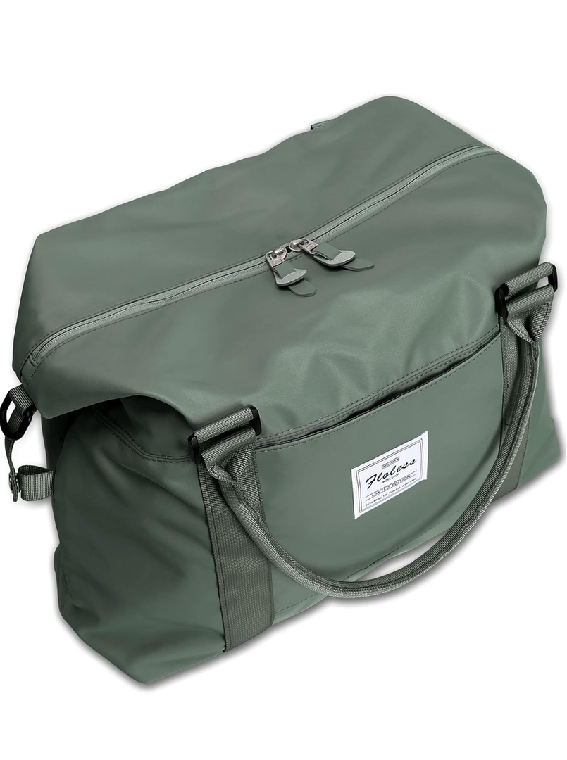 Womens travel bags, weekender carry on for women, sports Gym workout duffel bag, overnight shoulder Bag fit 15.6 inch Laptop (Large, Olive Green)