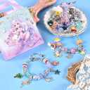 3 x Charm Bracelet Making Kit & Unicorn/Mermaid Girl Toy- ideal Crafts for Ages 8-12 Girls who Inspire Imagination and Create Magic with Art Set and Jewelry Making Kit (Multicolor)