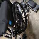 Medline Comfortable Folding Wheelchair with Swing-Back, Desk-Length Arms and Elevating Footrests, 20W x 16D Seat