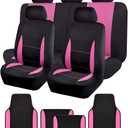 Flying Banner Combo Pack car seat Covers car Floor mats car Truck SUV (Seat Covers + Floor mats, Pink)