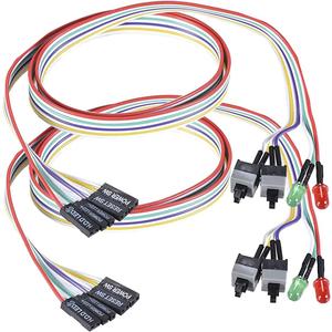 2 Pack 2-Pin PC Power Switch Cable 27-inch Desktop On Off Reset Push Button ATX Front Bezel Wire with HDD SW LED Indicator Light for Desktop Computer Case