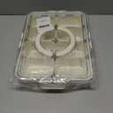 Patent Design Ribbed Snackle Box Container Snack Container Divided Serving Tray with Lid and Handle, 8 Divider Portable Snacklebox for Travel Beach for Charcuterie Veggie Fruit Candy,1 Pack (White)