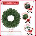 Christmas Wreaths Outdoor Realistic 24 Inch Large Artificial Winter Greenery Pine Cedar Wreaths for Windows Xmas Holiday Home Table Mantle Yard Staircase Wall Door Porch Hanging Decor Outdoor Indoor