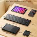 Foldable Bluetooth Keyboard with Touchpad & Number Pad, 3 Devices (2.4G+BTx2) Fold Portable Keyboard, Full Size Key Large Trackpad Wireless Travel Rechargeable Keyboards for Android Windows iOS Tablet