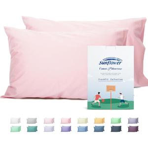 Sunflower King Pillowcases Set of 2, 100% Cotton King Pillow Cases 2, 2040 inches Dark Pink, Soft and Breathable