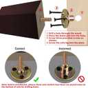 TURSTIN Set of 8 Furniture Legs 3 Inch Square Solid Wood Couch Legs Replacement Sofa Legs Mid Century Furniture Feet for Armchair Bed Dresser Cabinet Include Installation Hardware, Brown