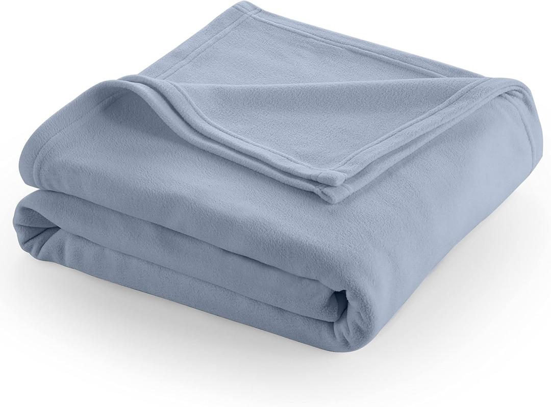 Twin Size Fleece Bed Blanket | Comfy Supersoft Fleece Blanket  All-Season Light Weight Throw Blanket | Luxuriously Soft | Throw Blanket for Couch and Sofa | Machine Wash | Blue