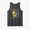Disney A Goofy Movie Powerline Tour '95 Retro Neon Poster Tank Top Size XL, Dark Heather Grey